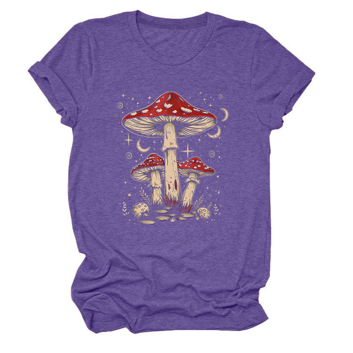 PLAYFUL RED MUSHROOM PRINT WOMENS BASE TEE_CWTTS1510