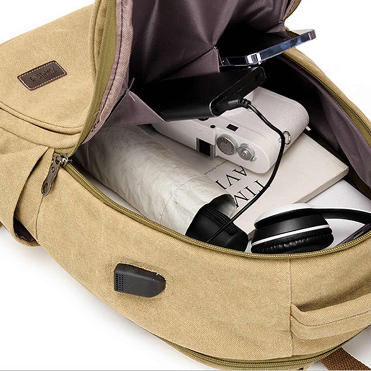 SIMPLE VERSATILE CANVAS BACKPACK LAPTOP BAG_CWAB2201