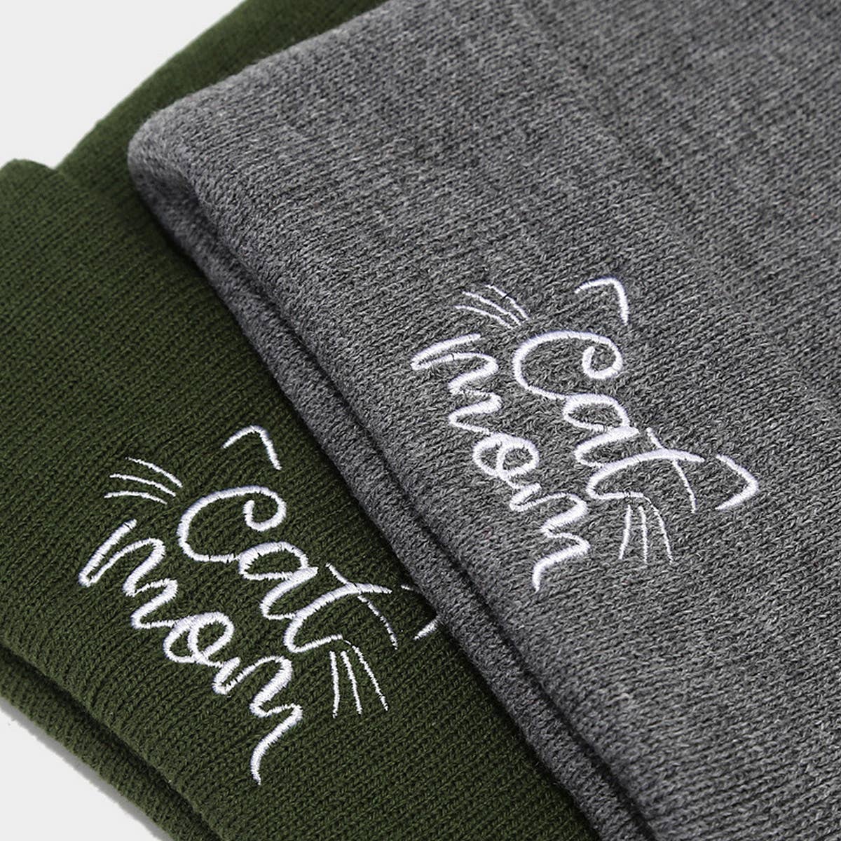 Warm Pile Hat Embroidered Knitted Hat_Cwah1596