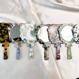 GEOMETRIC ACETATE HANDHELD MAKEUP MIRROR COMPACT_CWMM6386