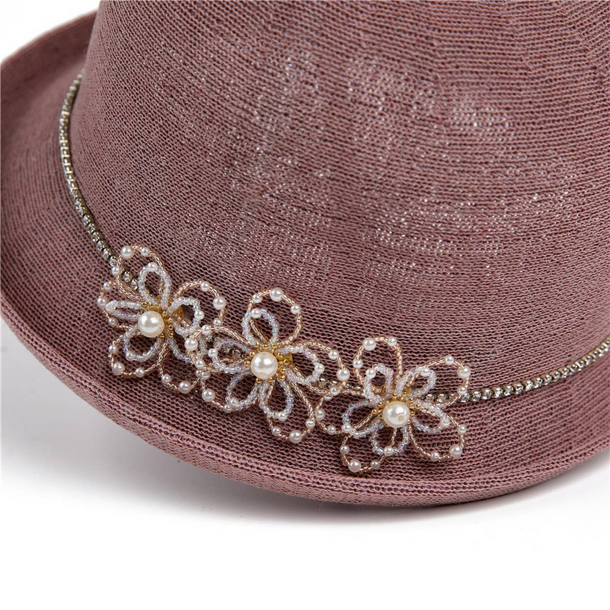 PEARL FLOWER HEMLINE FISHERMAN HAT_CWAH1454