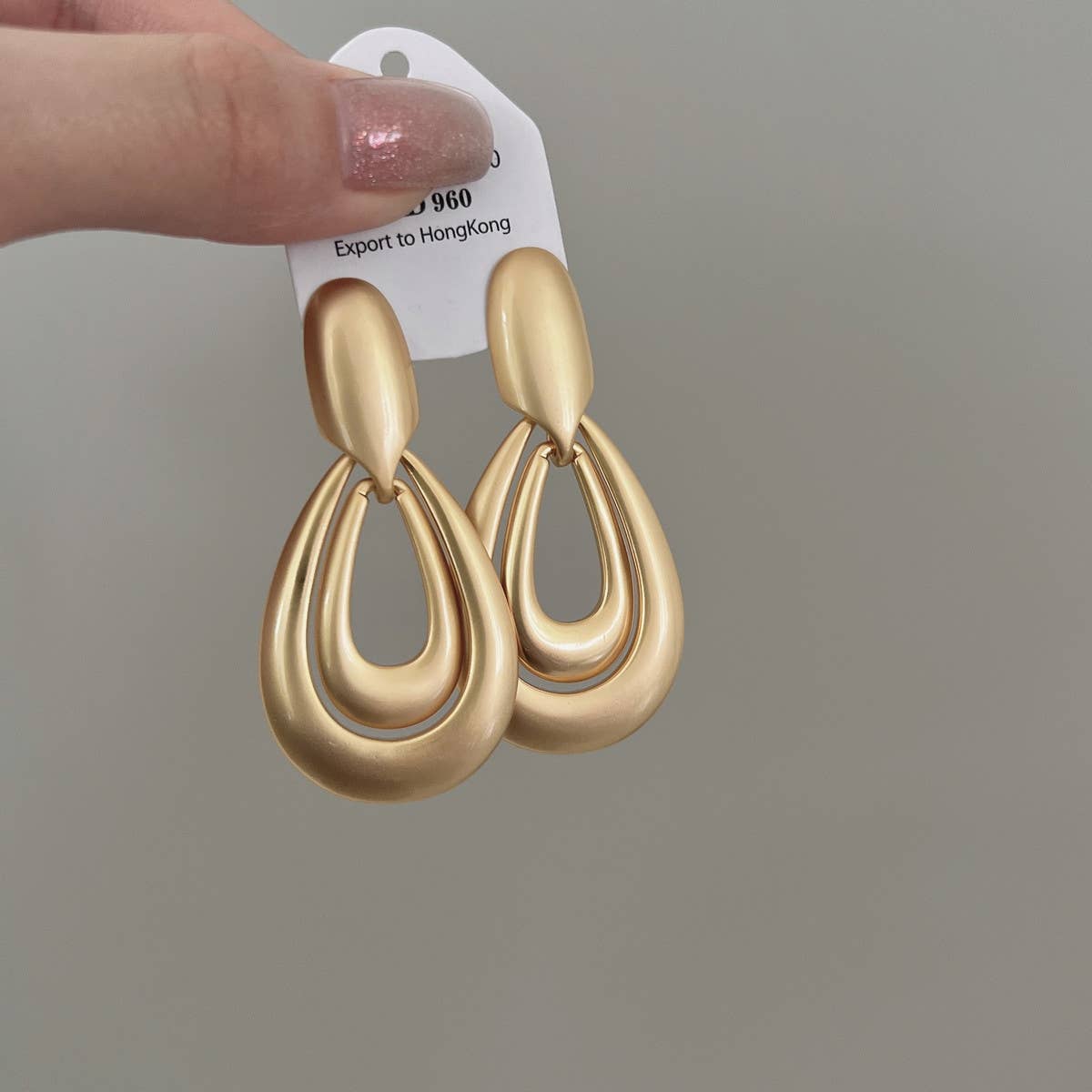DOUBLE RING WATER DROP EARRINGS_CWAJE1310