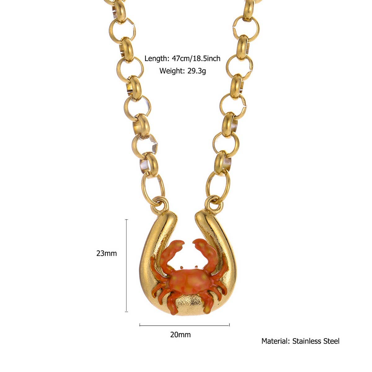 ORIGINAL STAINLESS STEEL LETTER NECKLACE WITHENAMEL_CWMM8836