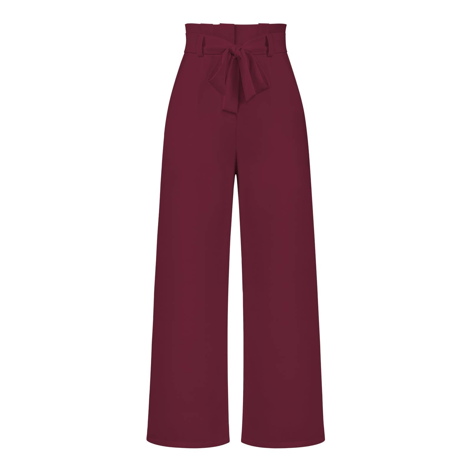 Women Tied Waist Wide Leg Office Work Pants