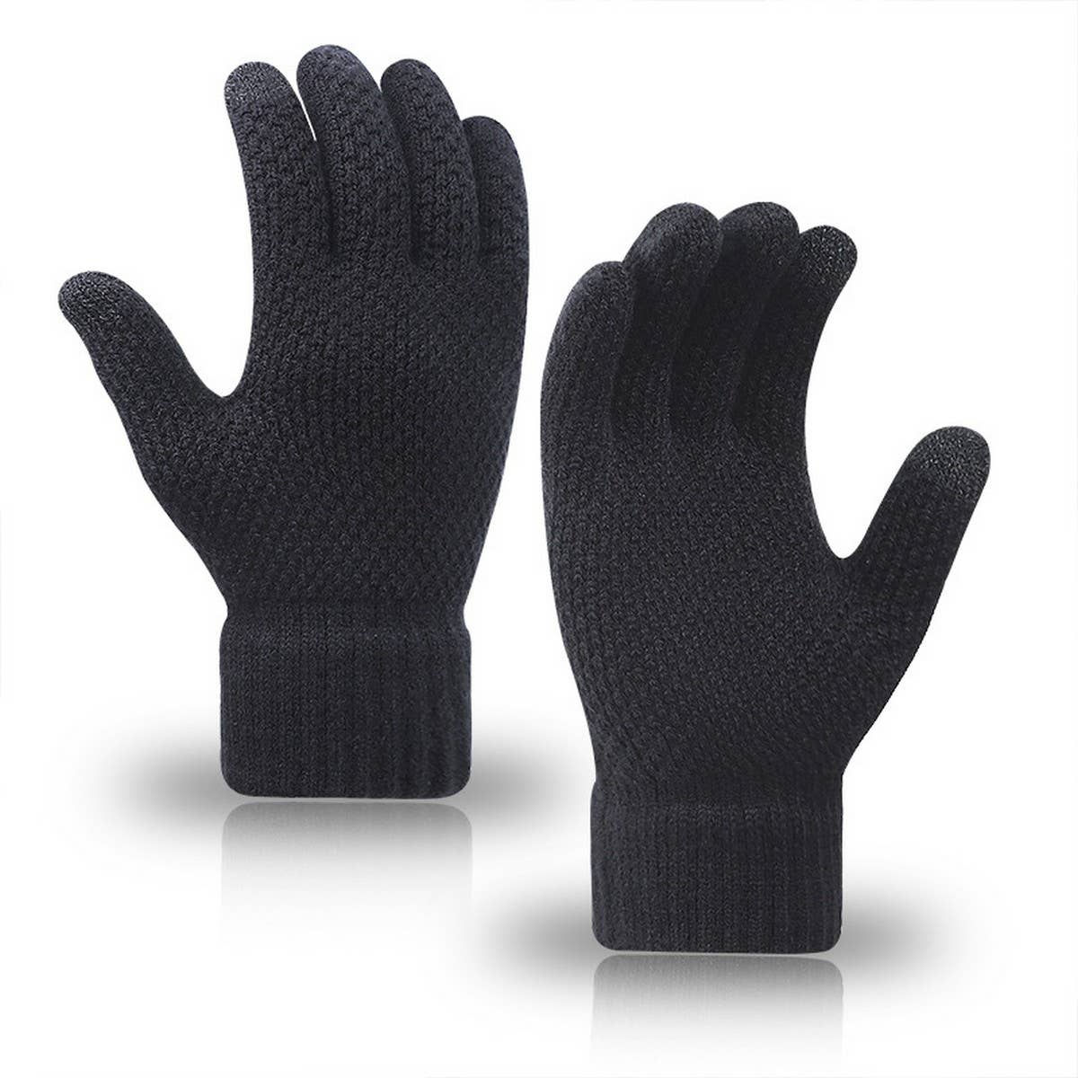 MEN WOMEN KNIT GLOVES WARM THICK TOUCH TIPS_CWAG0224