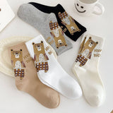 NEW CUTE CARTOON BEAR BONELESS SOCKS FOR WOMEN_CWMS1361