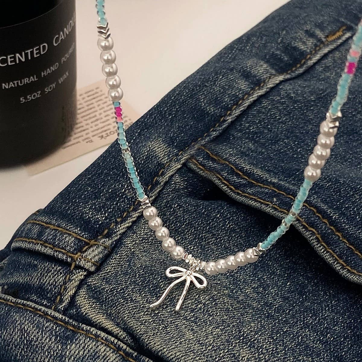 HIGH END LUXURY BOW PENDANT NECKLACE FOR WOMEN_CWAJE3064