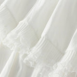 LACE PATCHWORK RUFFLE HEM HIGH WAIST MAXI SKIRT_CWBMS0356