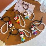 NEW CARTOON CLAY KEYCHAIN PEARL CHAIN GIFT CHARM_CWMM7879