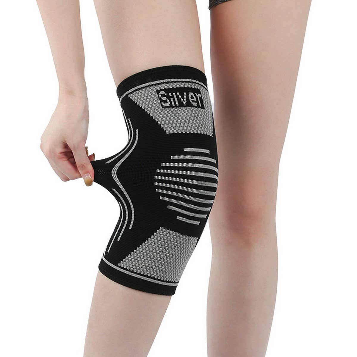 SILVER FIBER SPORTS KNEE BRACE ODOR FREE BREATHABLE_CWMM7885