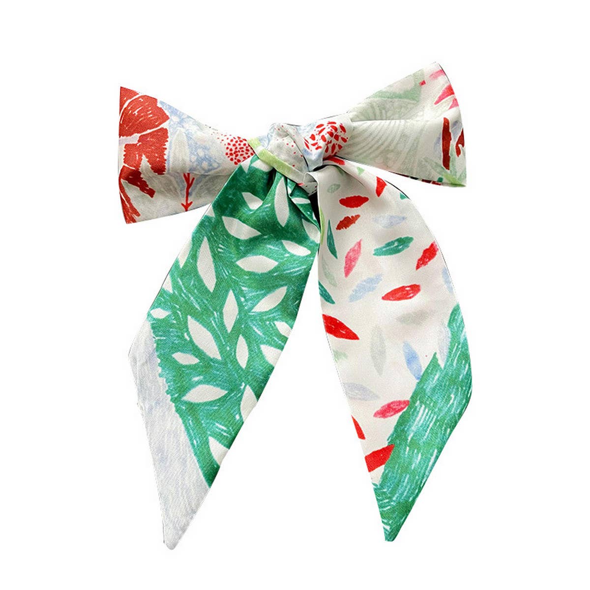 Narrow Decorative Silk Scarf With Tieable Bow_Cwasc0741