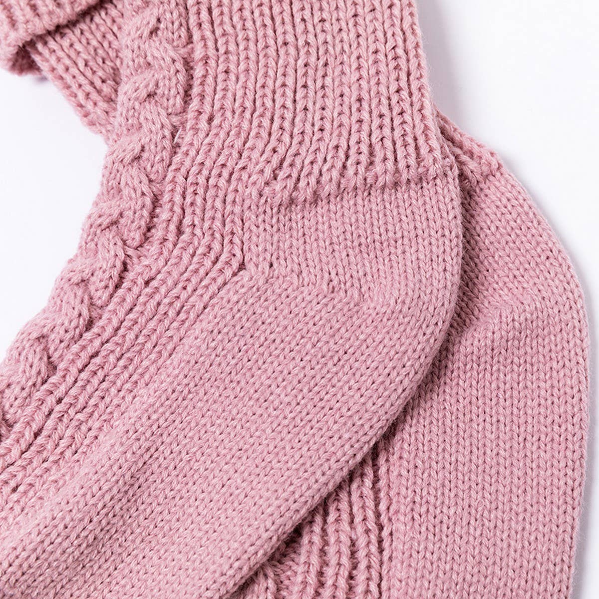 PINK TWISTED HEM MID CALF SOCKS_CWMS0866