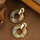 INLAID NATURAL ABALONE HOOP EARRINGS_CWMM4339