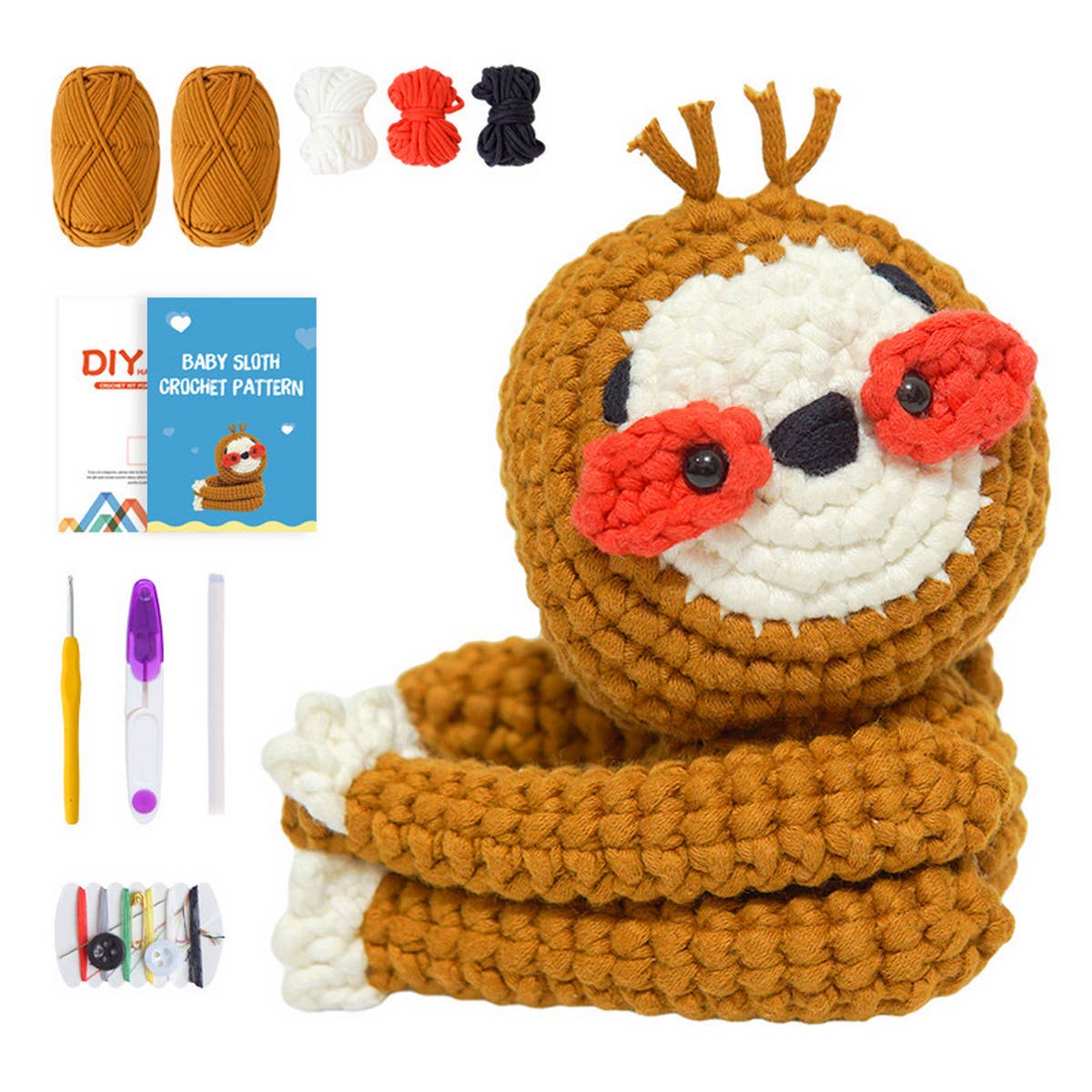 HANDMADE DIY SLOTH DOLL MATERIAL KIT_CWMM0841