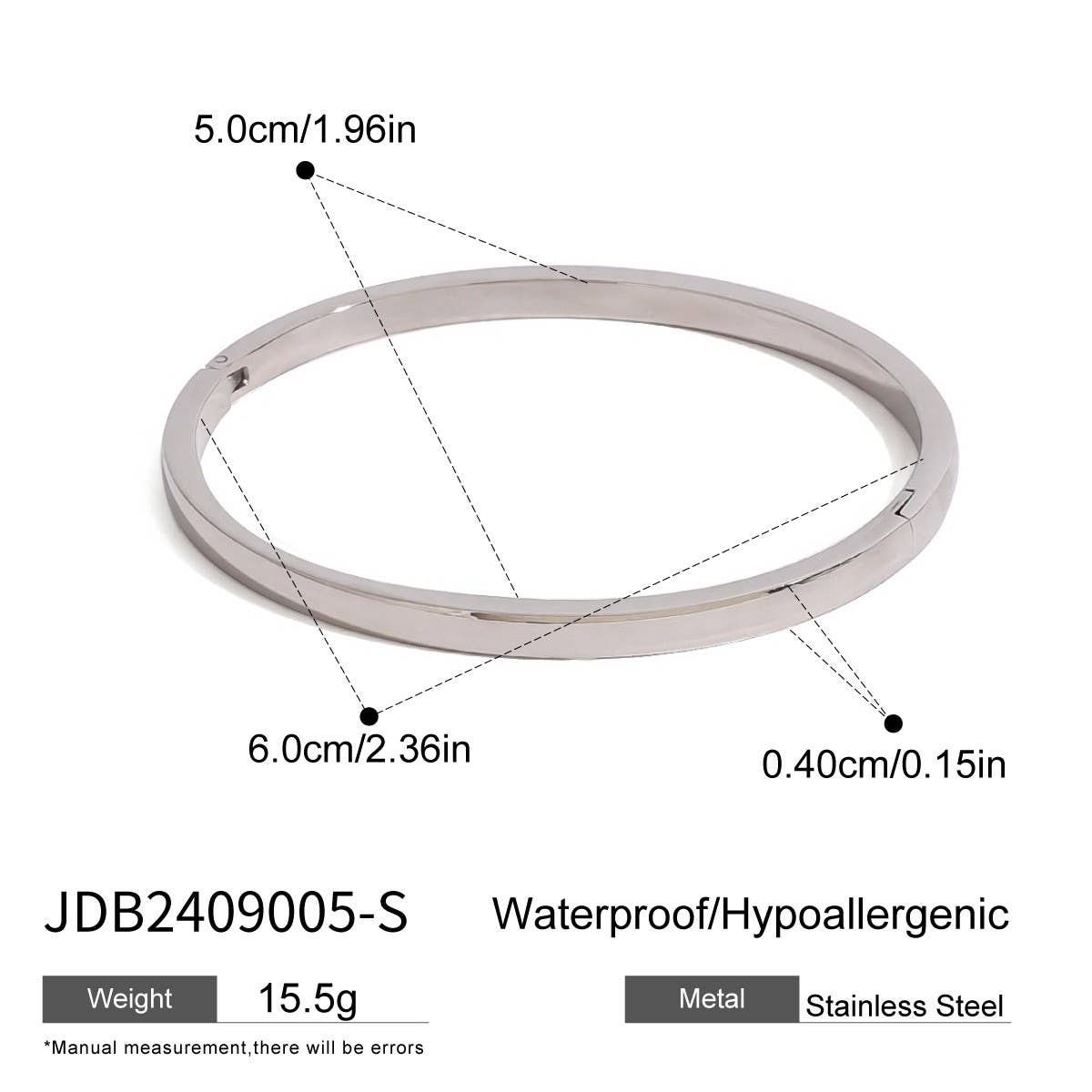 STAINLESS STEEL CURVED CLASP BANGLE SLEEK STYLE_CWAJE4661