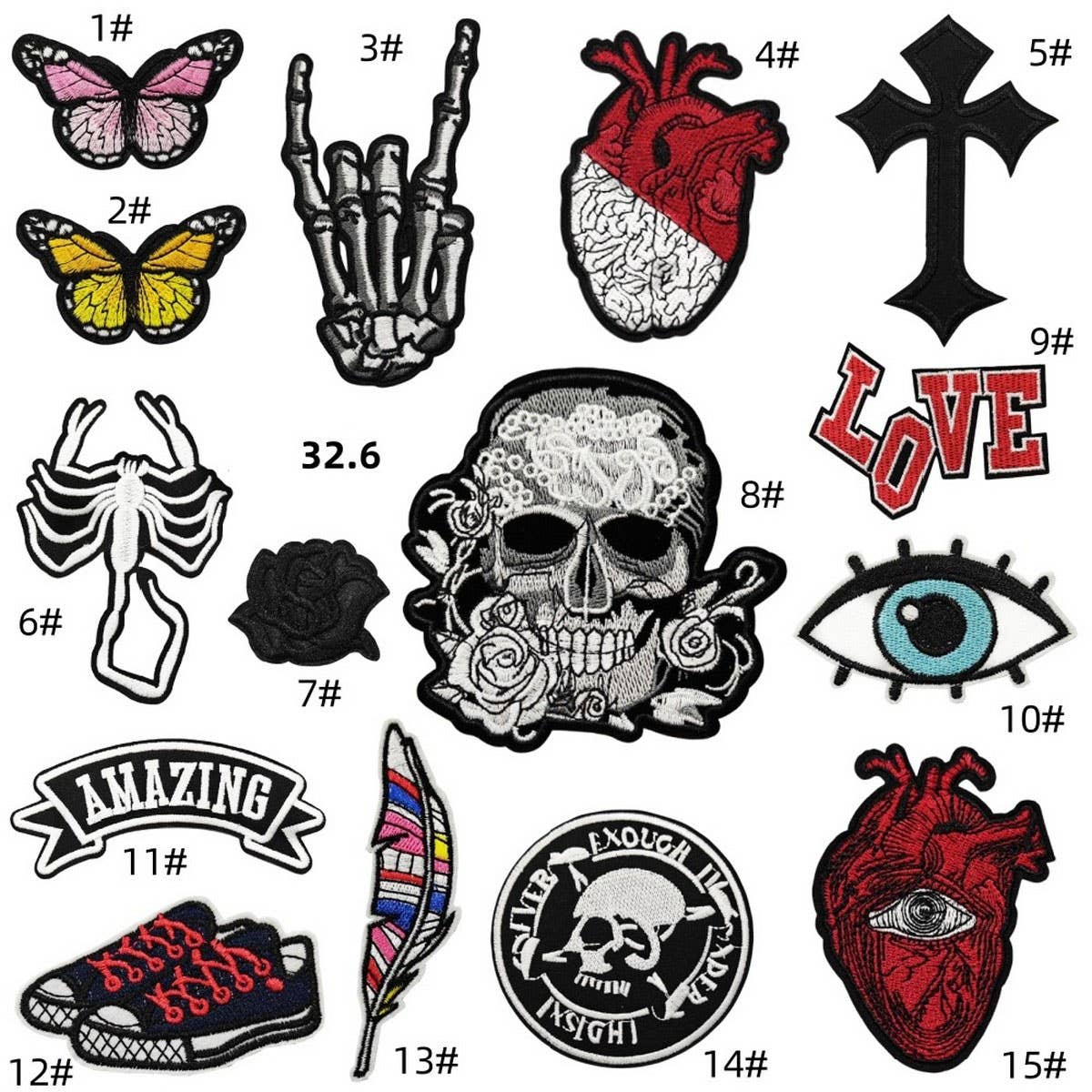 PUNK STYLE SKULL CREATIVE EMBROIDERY PATCH_CWMM4052