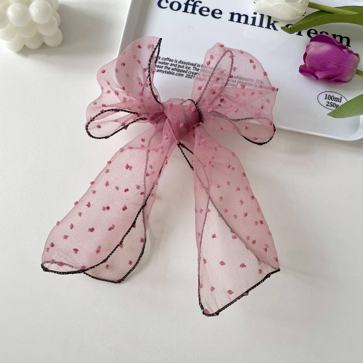 FASHIONABLE POLKA DOT BOW SCARF SCARF_CWASC0767
