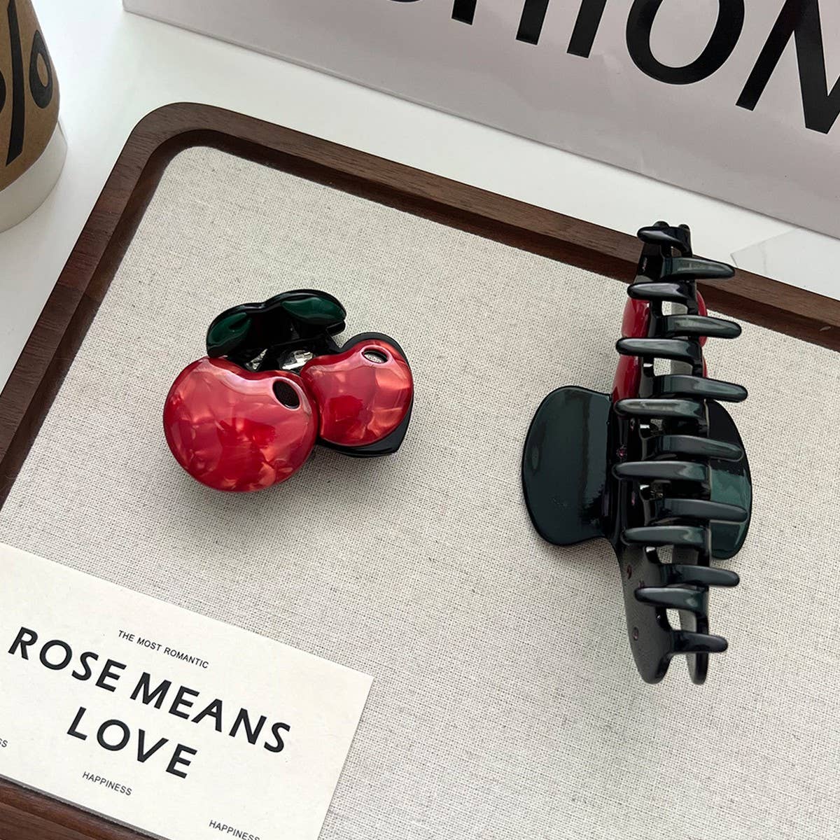 CHERRY HAIR CLAW CUTE 3D ACETATE SIDE CLIP_CWAHA5762