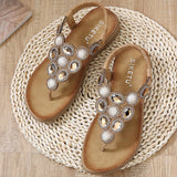 Womens Flip Flops Crystal Jeweled Sandals Shoes
