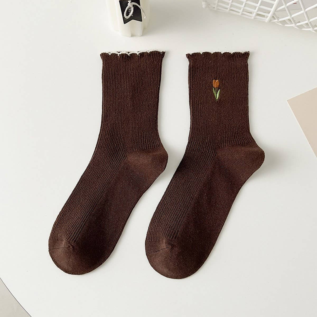 Women'S Preppy Style Socks With Lace Embroidery_Cwms1113