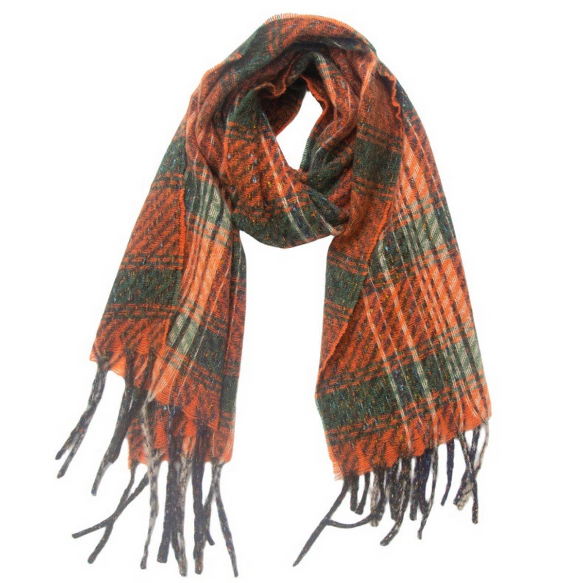 MIXED PLAID FRINGE SCARF UNISEX WINTER SHAWL_CWASC1282