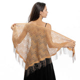 LACE WAVE TRIANGLE SCARF PARTY WRAP FOR WOMEN_CWASC1084