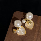 Valentines Day Heart Pearl High Design Earrings