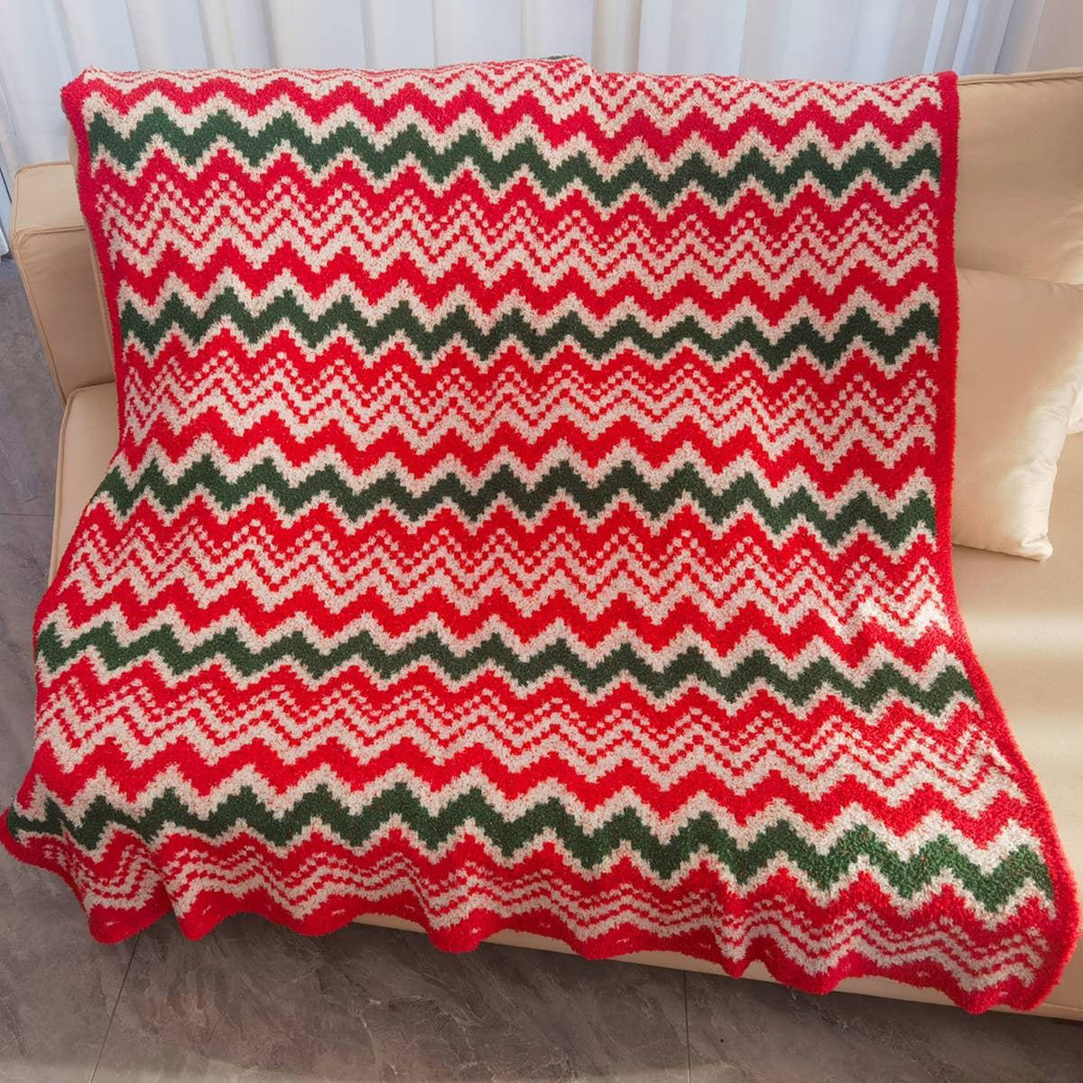 CHRISTMAS SNOWFLAKE KNITTED JACQUARD BLANKET_CWMM1476