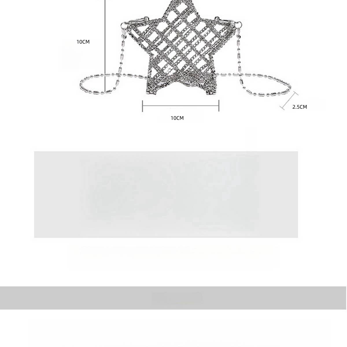 FIVE POINTED STAR HOLLOW CHAIN SQUARE CLUTCH BAG_CWAB3260