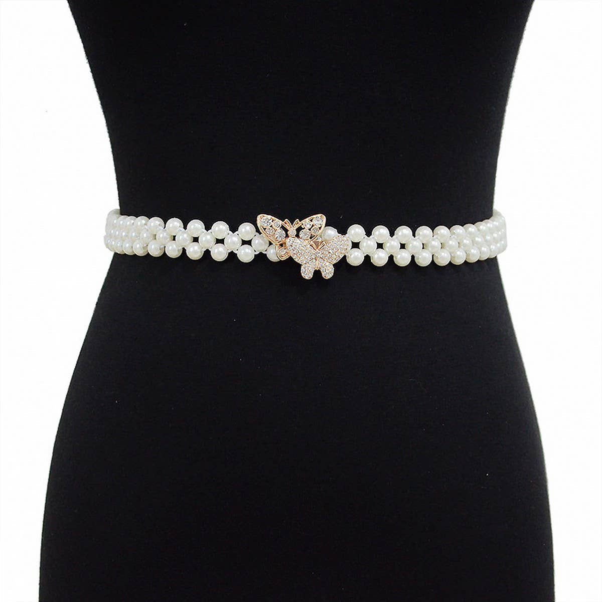 CASUAL BUTTERFLY BUCKLE PEARL WAIST CHAIN_CWABE0503