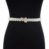 CASUAL BUTTERFLY BUCKLE PEARL WAIST CHAIN_CWABE0503