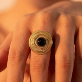 RETRO LIGHT LUXURY TRENDY DEVILS EYE COIL RING_CWAJE1382