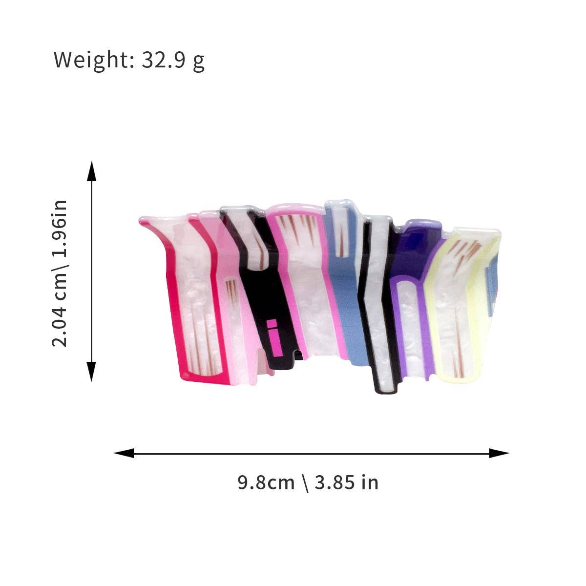 BOOK STYLE ACRYLIC HAIR CLAW CLIP COLORBLOCK_CWAHA2069