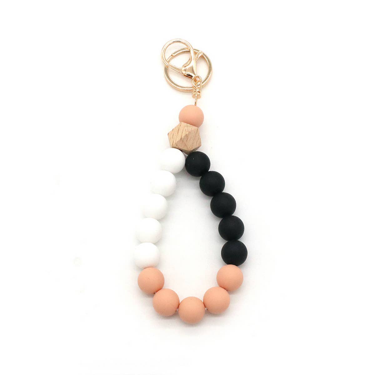 COLORFUL SILICONE BEAD BRACELET KEYCHAIN_CWMM1575