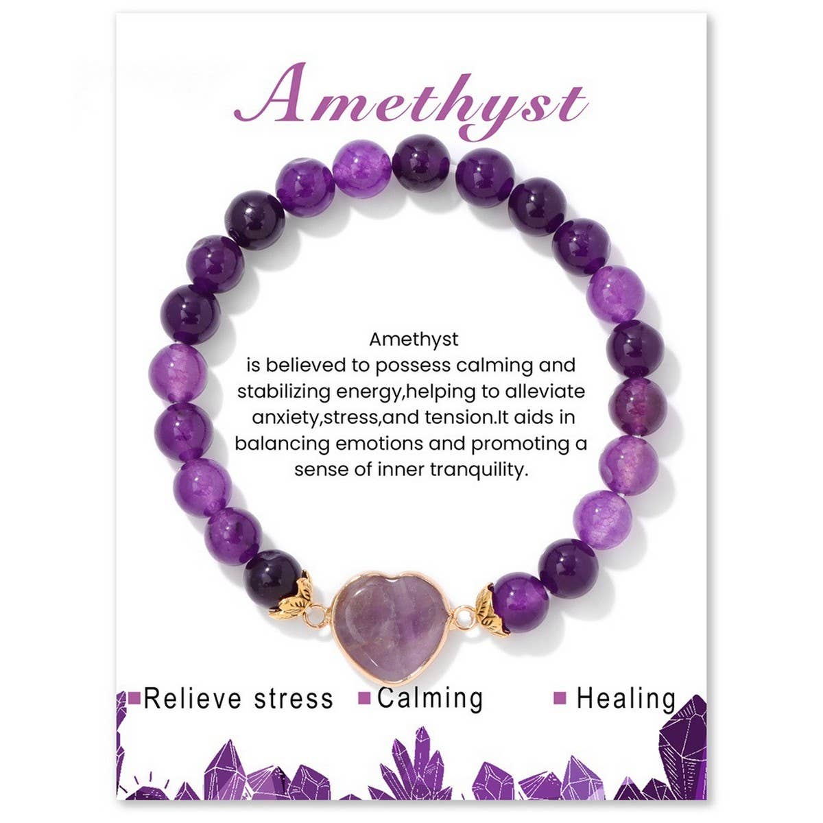 FASHIONABLE HEART STONE BEADED BRACELET_CWAJE2095