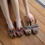 SUMMER WOVEN LINEN BOW MULES FOR HOME_CWSHF0194