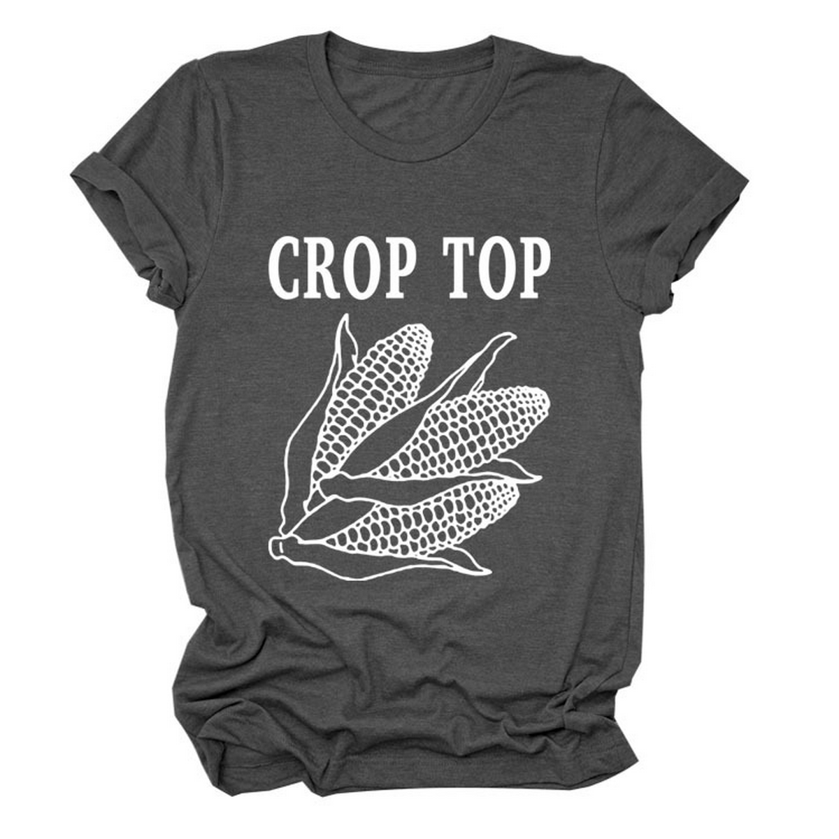 CORN LETTER PRINT TEE WOMEN S CASUAL T SHIRT_CWTTS1502