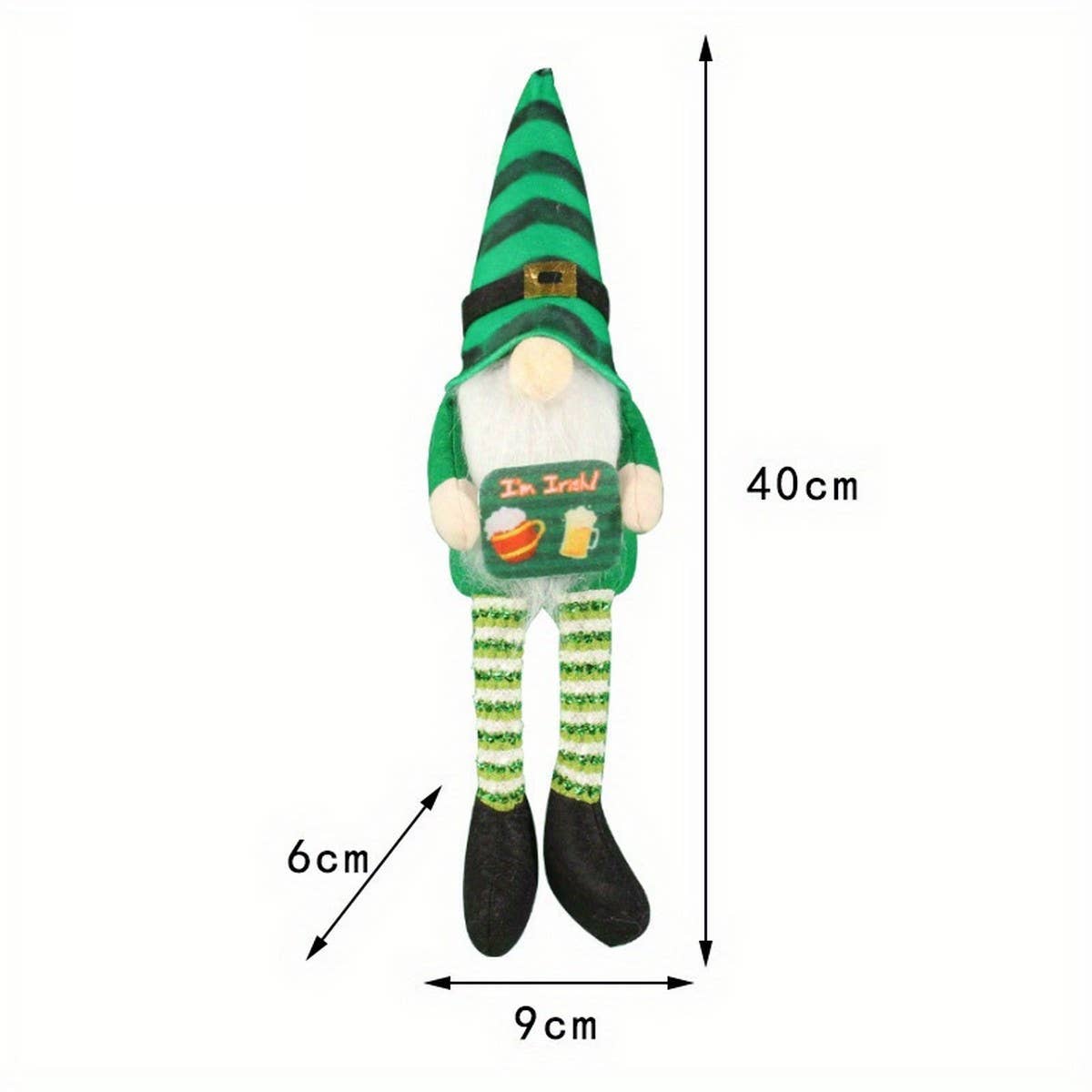 ST PATRICK STRIPED LONG LEGGED DOLL FIGURINE_CWMM3446