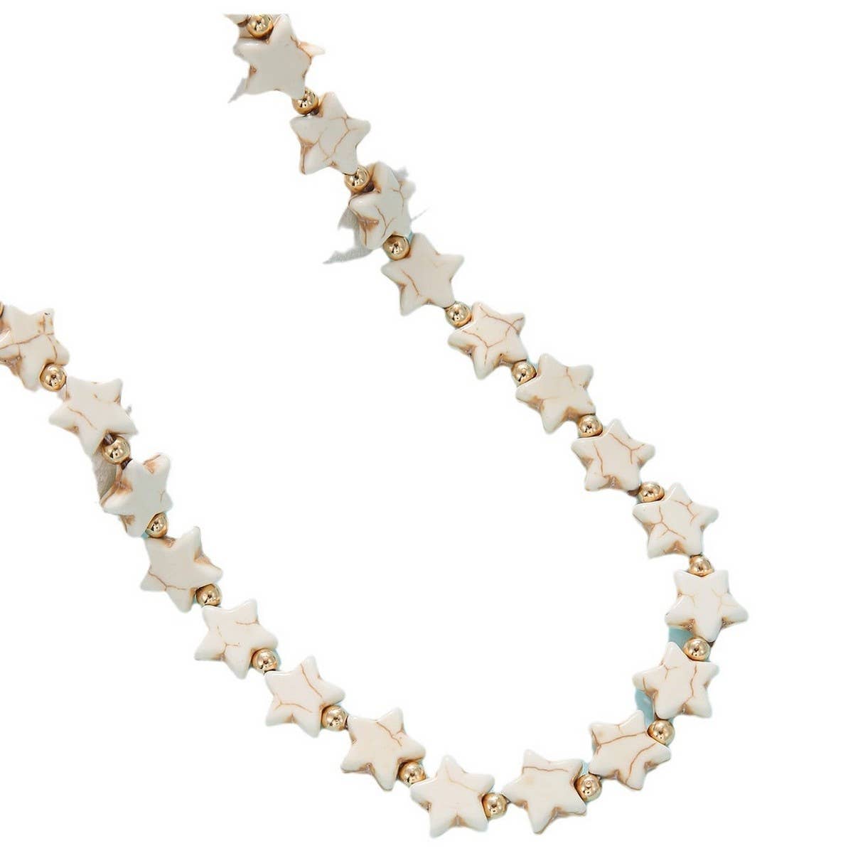 NEW FASHION BEIGE STAR BEADED NECKLACE_CWAJE1570