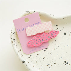 New Wavy Plaid Hair Clip Set Of 2_Cwaha1029