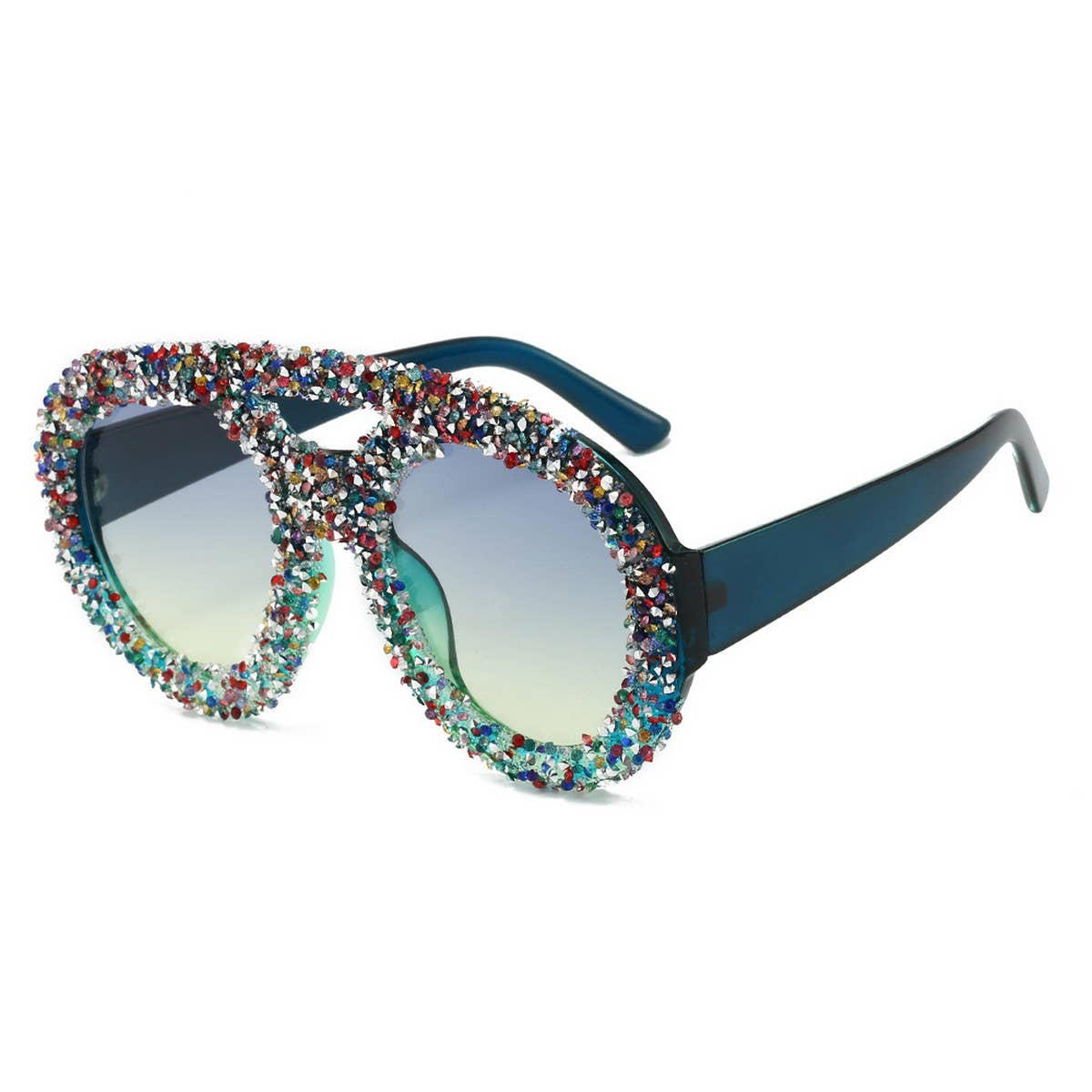 DOUBLE BEAM LARGE FRAME ROUND SUNGLASSES_CWASG0853