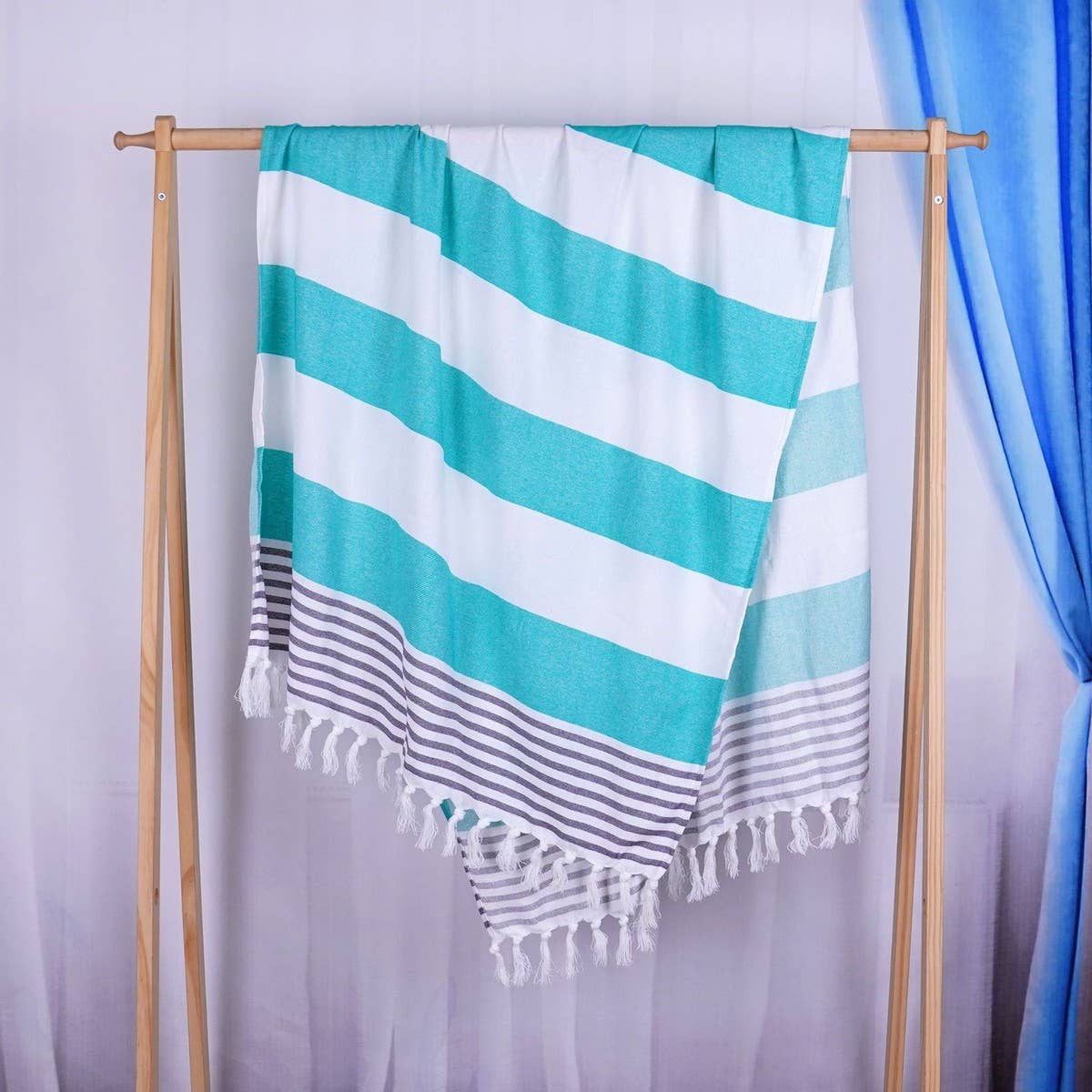 STRIPED TURKISH BEACH TOWEL ABSORBENT SUNPROTECTION_CWMM7666