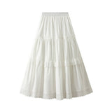 LACE TRIM HIGH WAIST MIDI CAKE SKIRT_CWBMS0335