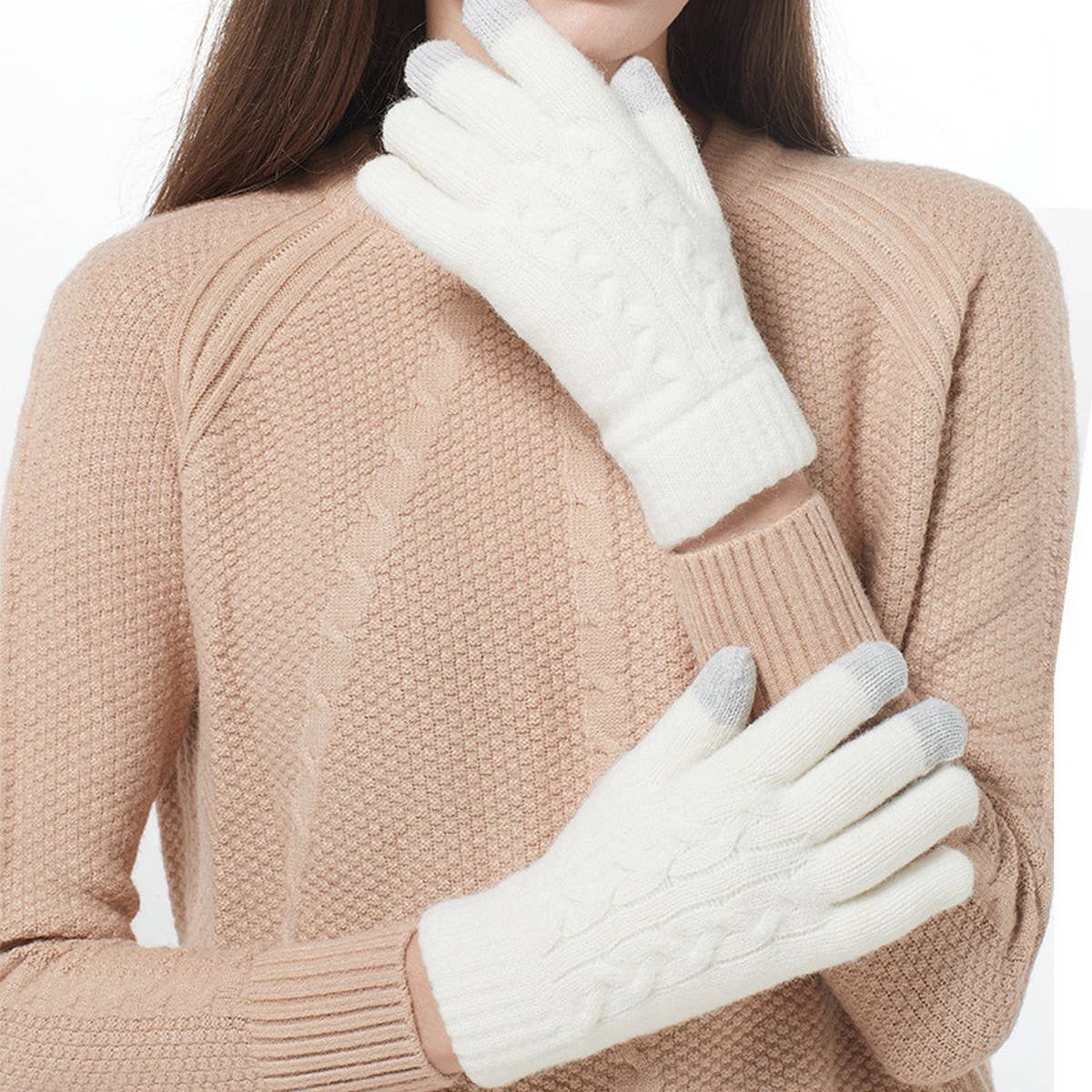 Winter Women'S Touch Screen Knitted Gloves_Cwag0375