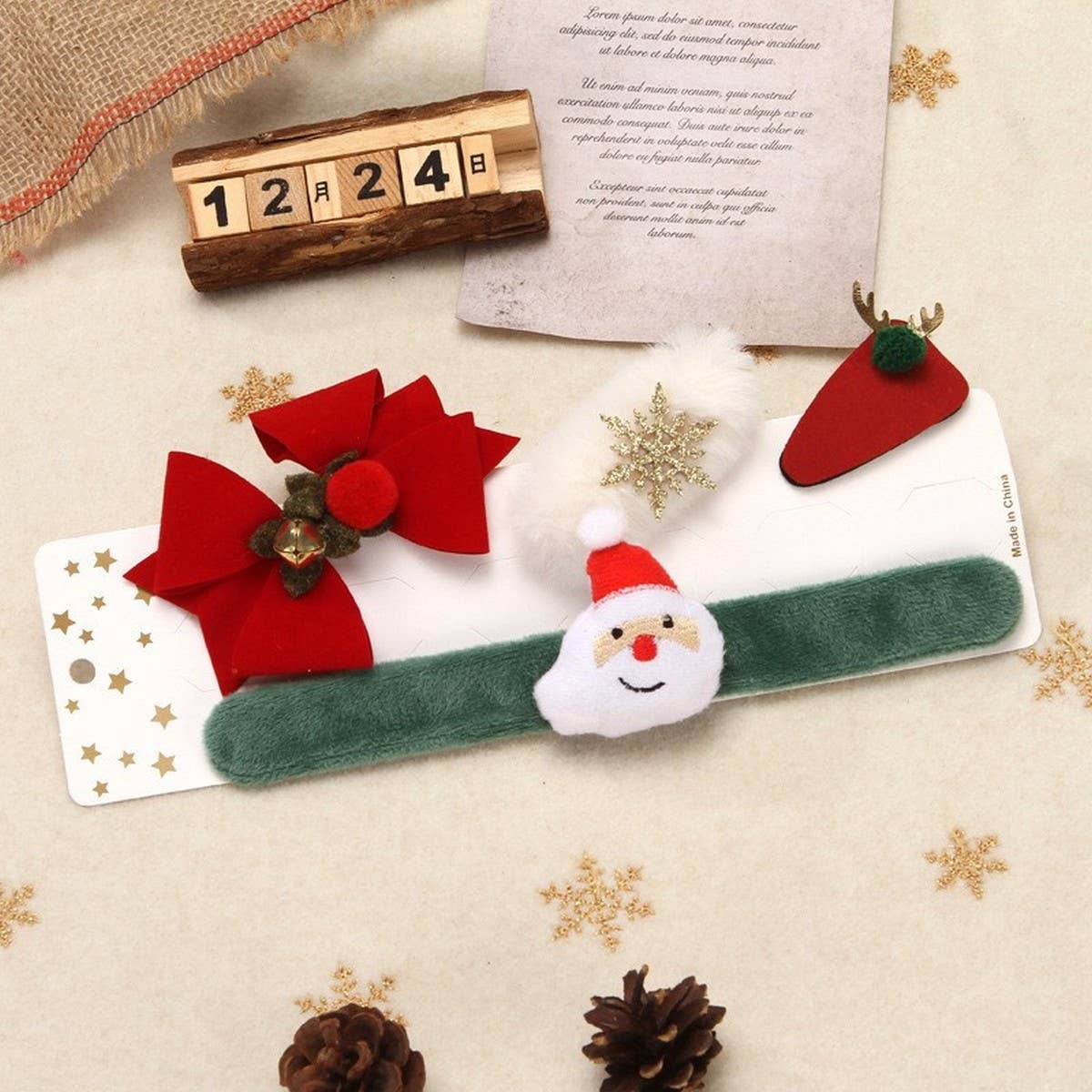 CHRISTMAS GIFT CLAPPING RING SETHAIRPIN DECORATION_CWAHA3398