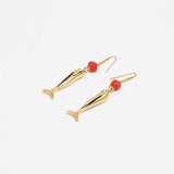 GOLDEN FISH RETRO LITERARY STYLE LONG EARRINGS_CWAJE5118
