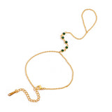 LUXURY GREEN ZIRCON FINGER CHAIN 18K GOLD STEEL_CWAJE4840