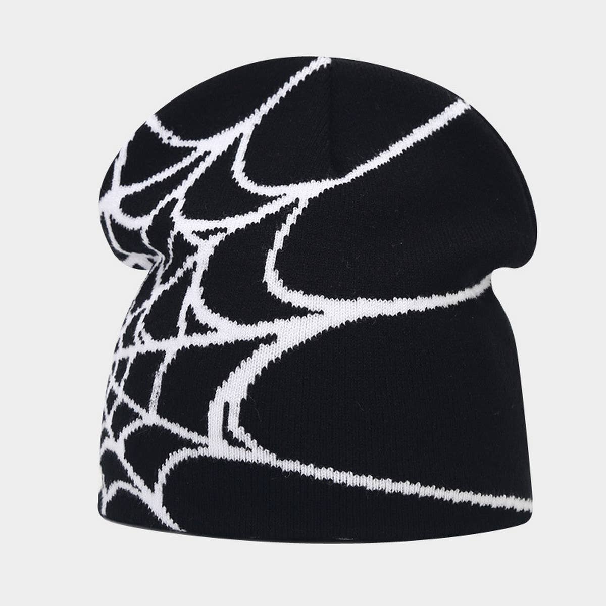 OUTDOOR SPIDER WEB JACQUARD KNITTED HAT_CWAH1599