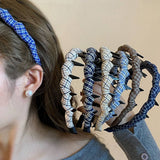 Plaid Wrapped Headband Anti Slip High Top_Cwaha08059