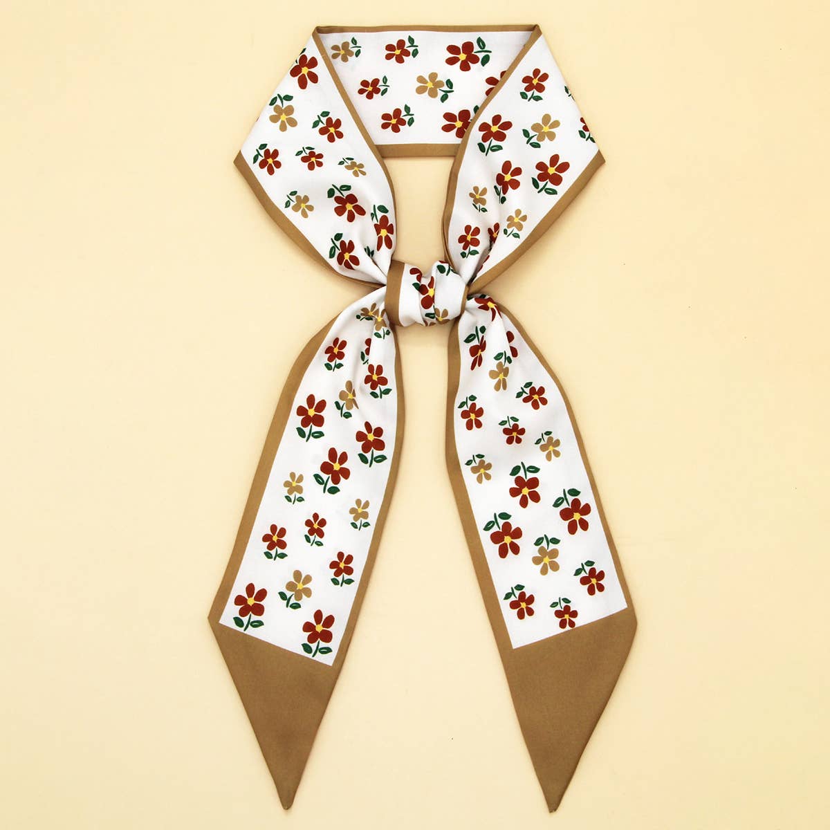 FLORAL LETTER RIBBON SCARF FOR HAIR AND BAG_CWASC0097